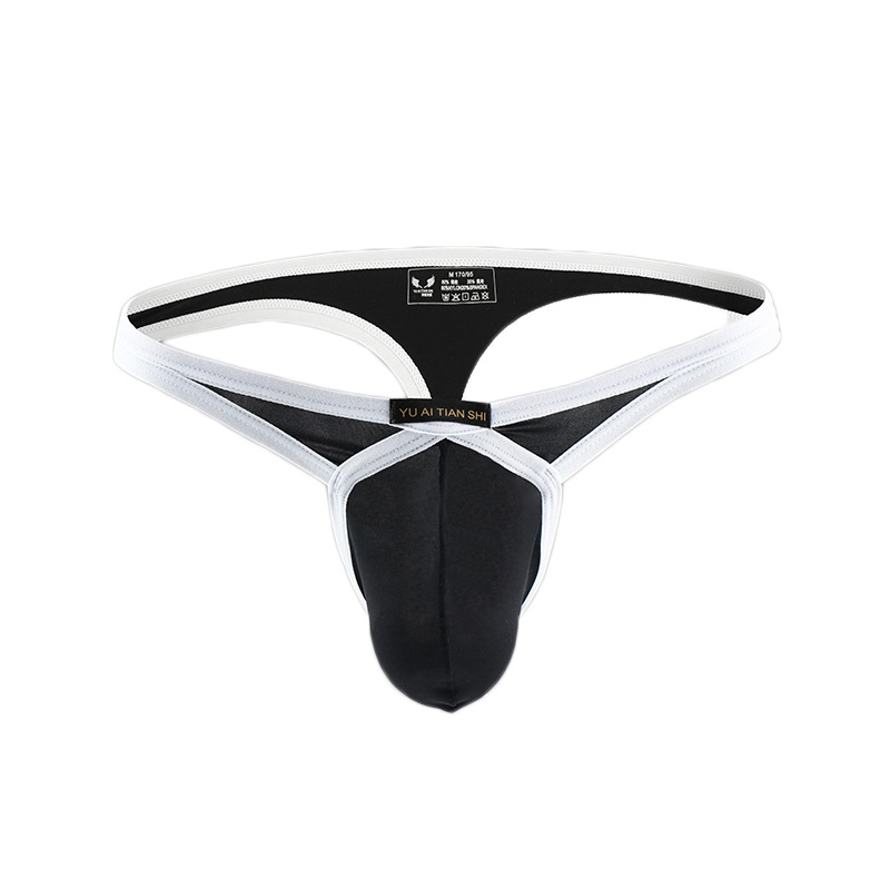 Men's Underwear New Trendy Men's Breathable Nylon Low Waist Solid Color Sexy Briefs Men's Cross-Border Wholesale