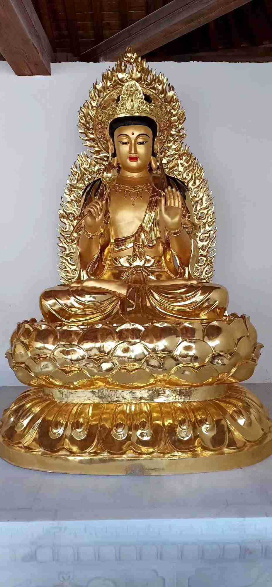 哪里可以请大势至金身菩萨佛像纯铜摆件金属工艺品雕塑药师佛三圣