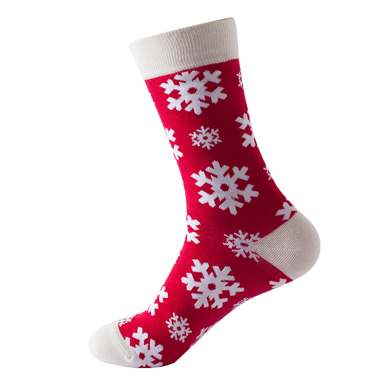 2024 New Christmas Socks Autumn and Winter European and American Ins Fashion Socks Amazon Mid-Calf Length Socks Cross-Border Christmas Socks