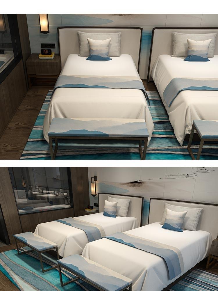 床尾宾馆中式桌旗床上用品家用禅意卧室旗民宿酒店巾床旗床尾新