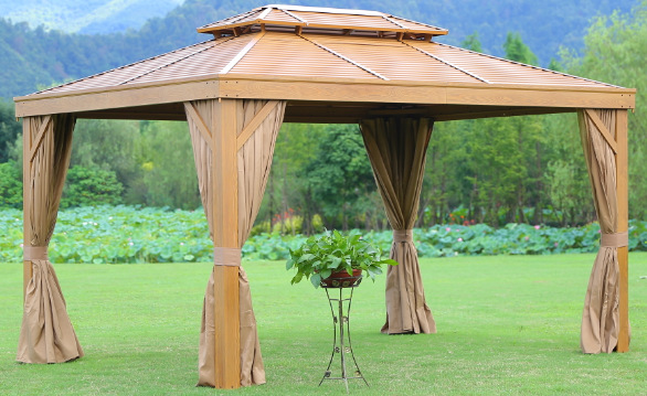 大号户外遮阳棚庭院花园别墅铝合金罗双顶棚