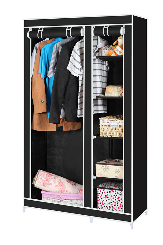 Folding Korean-Style Thickened 16mm Steel Tube Storage Cabinet Portable Steel Frame Cloth Wardrobe Simple Magic Double Wardrobe