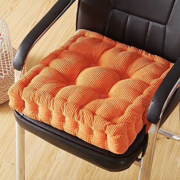 加厚榻榻米椅子坐垫 办公电脑椅座垫学生四季毛绒垫子餐椅垫绑带