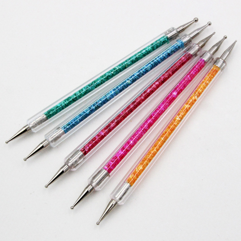 新款亚克力双头美甲点钻笔镶钻美甲笔杆大小双头美甲笔点钻点花笔