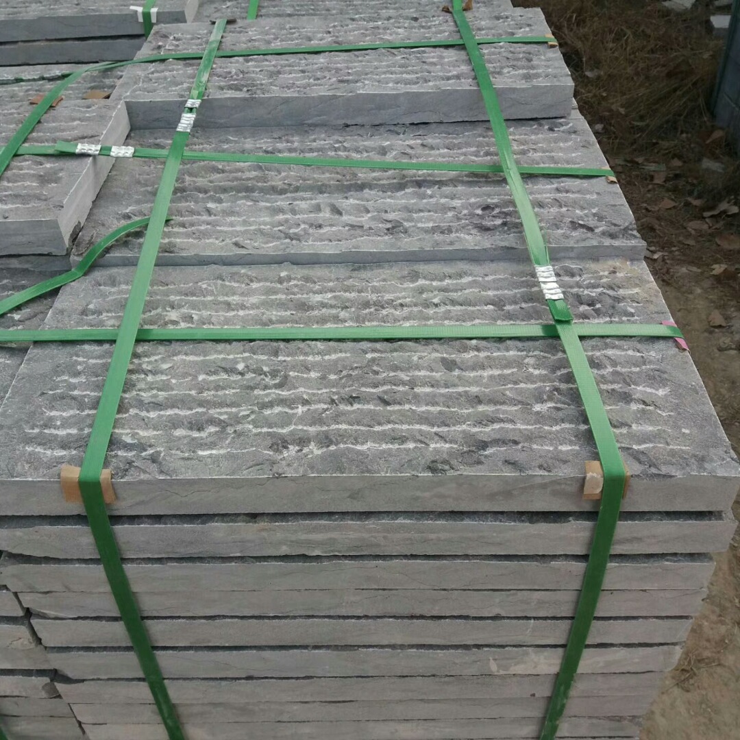 青石板地铺粗凿面青石板材 天然青石板庭院铺路青石 古建筑庙宇