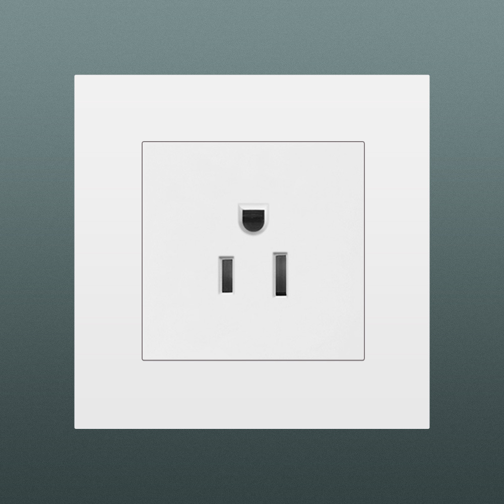 美标插座15a三孔雅白黑色阻燃pc面板墙壁86型美式电源插座美式