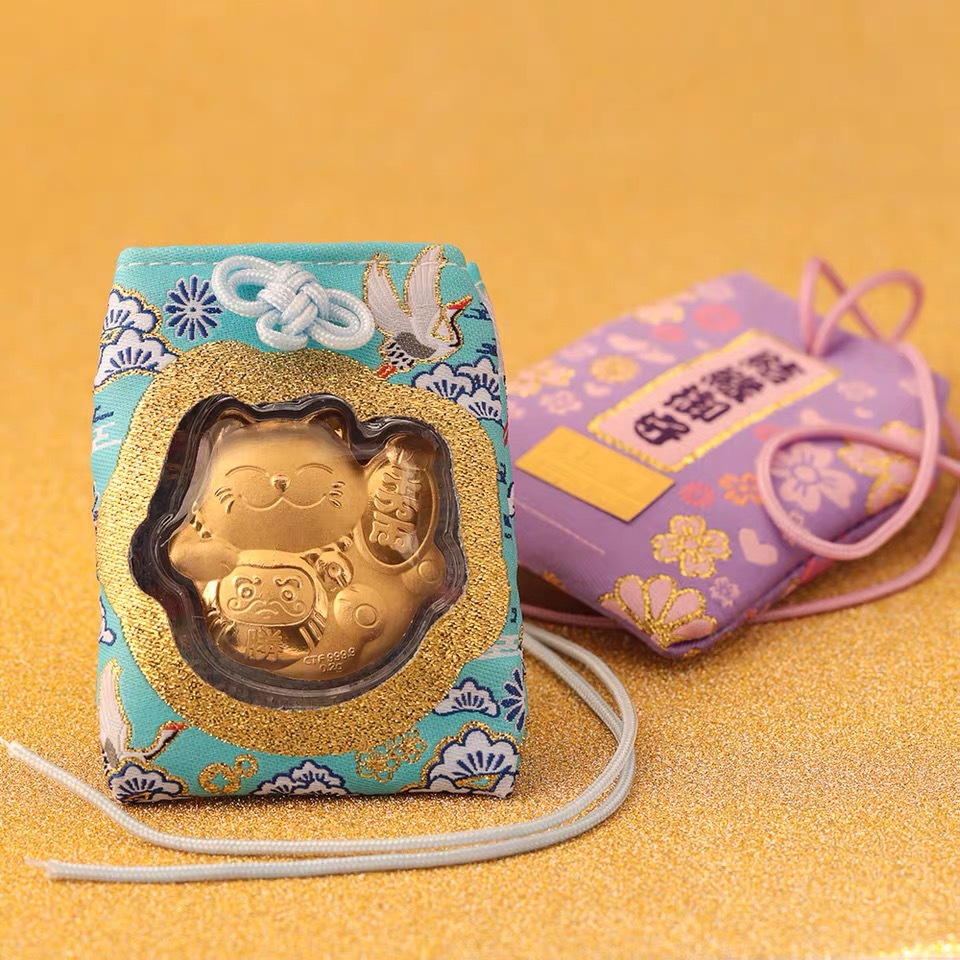 周家四代御守足金健康御守招财猫挂件结缘御守大开运车挂吊坠批发