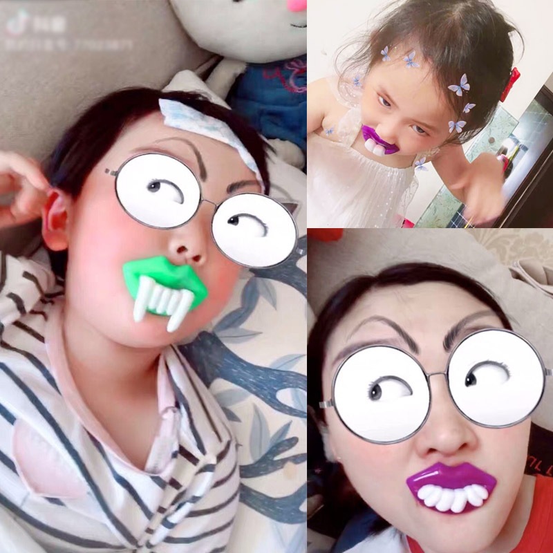 30包儿童创意搞怪龅牙造型果味糖果棒棒糖口红糖钻石糖小孩零食售