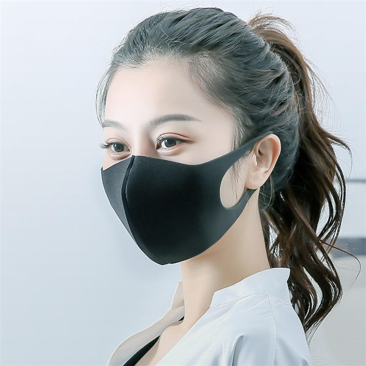 海绵口罩 黑色 透气 防尘双层口罩海绵带阀 一次性口罩黑色带阀