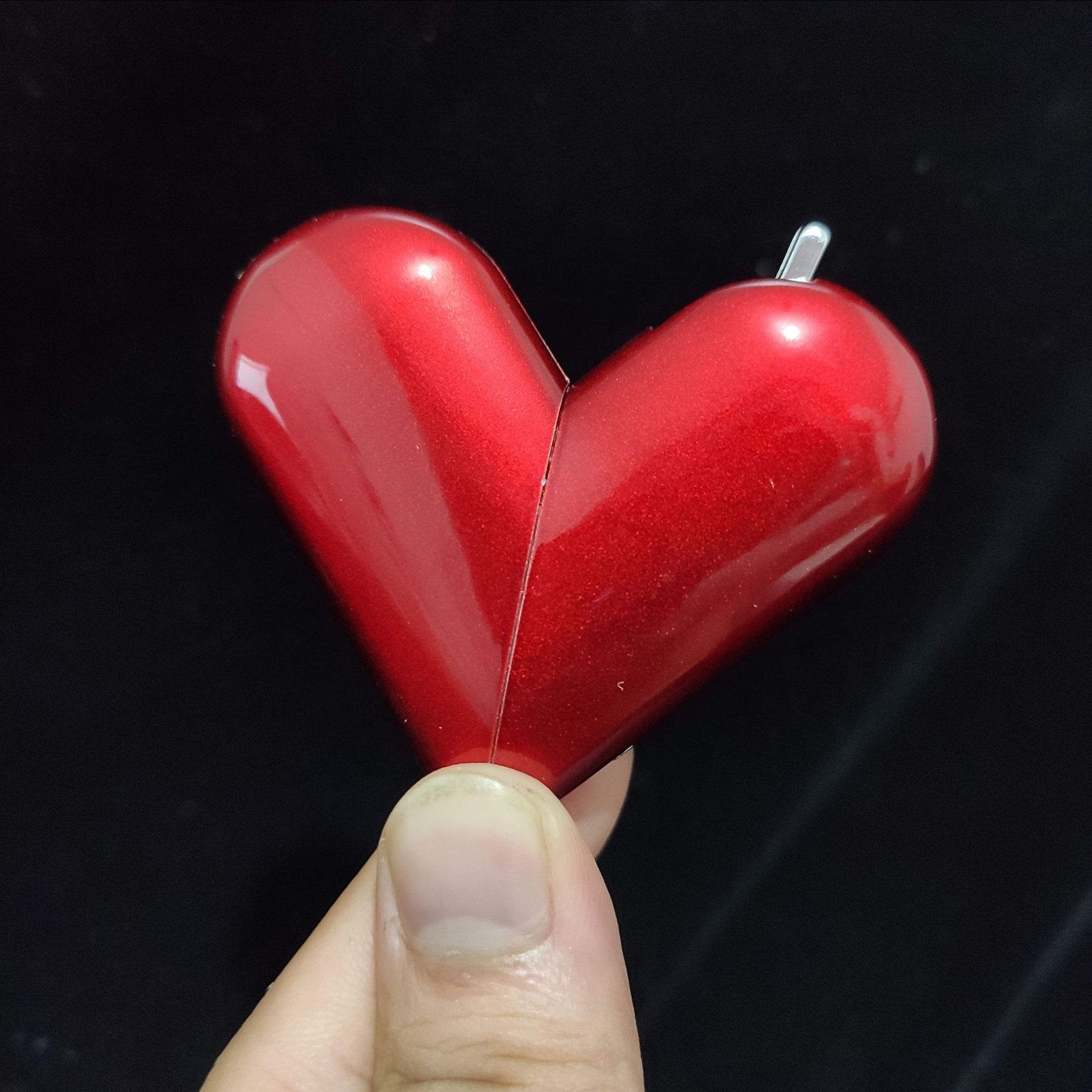 爱心打火机心型创意情侣充气打火机金属明火男女士可折叠个性送礼