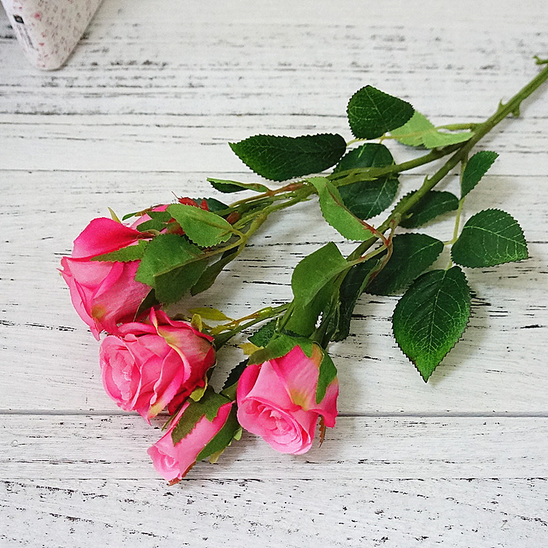 单枝戴安娜小玫瑰 仿真单支多头玫瑰人造花束绢花 婚庆摄影用假花