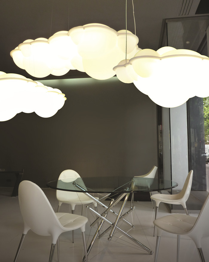 后现代个性展厅艺术吊灯设计师亚克力云朵造型灯酒店大堂工程灯具