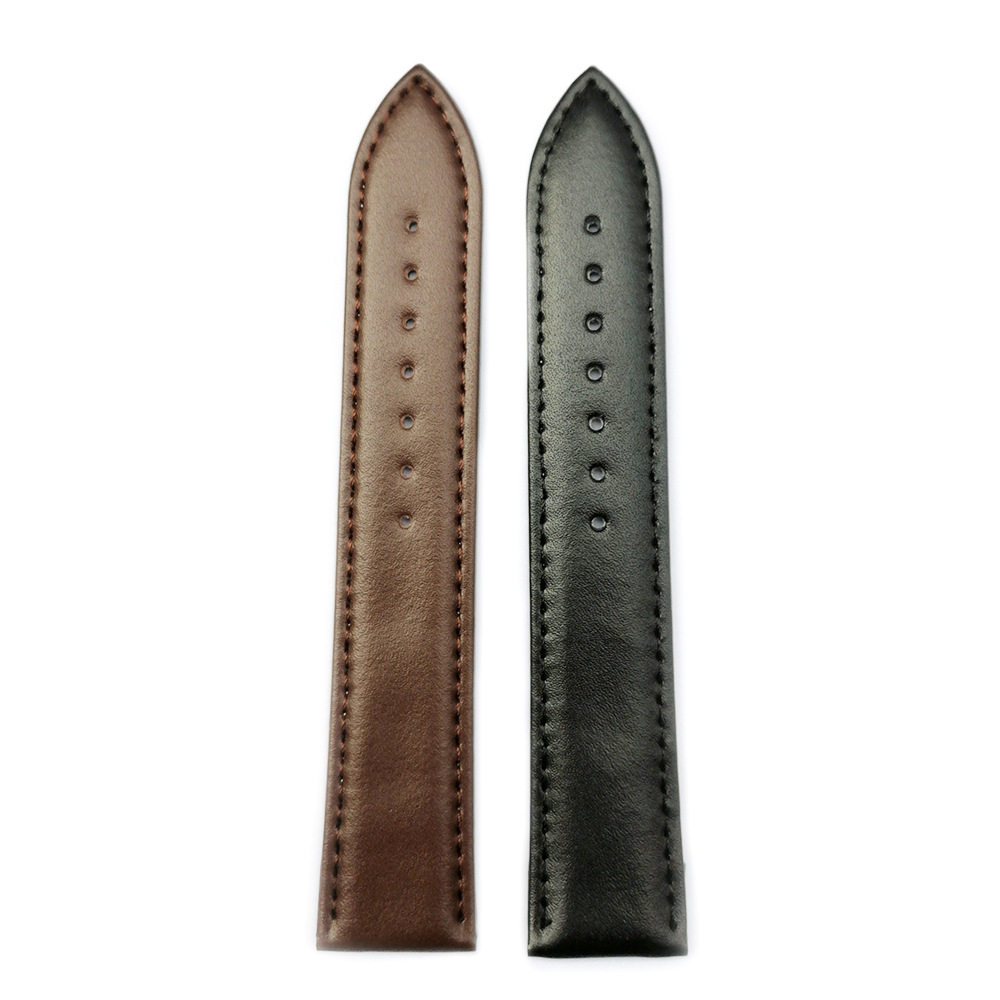 厂家批发针纹真皮手表带黑色头层牛皮表带16 18 20 22现货