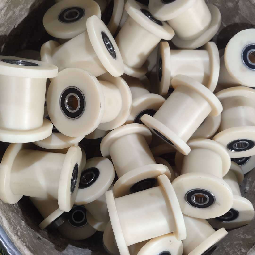 转向轴承滑轮 塑料包胶尼龙轮 推拉门静音尼龙滑轮 双轴尼龙滑轮