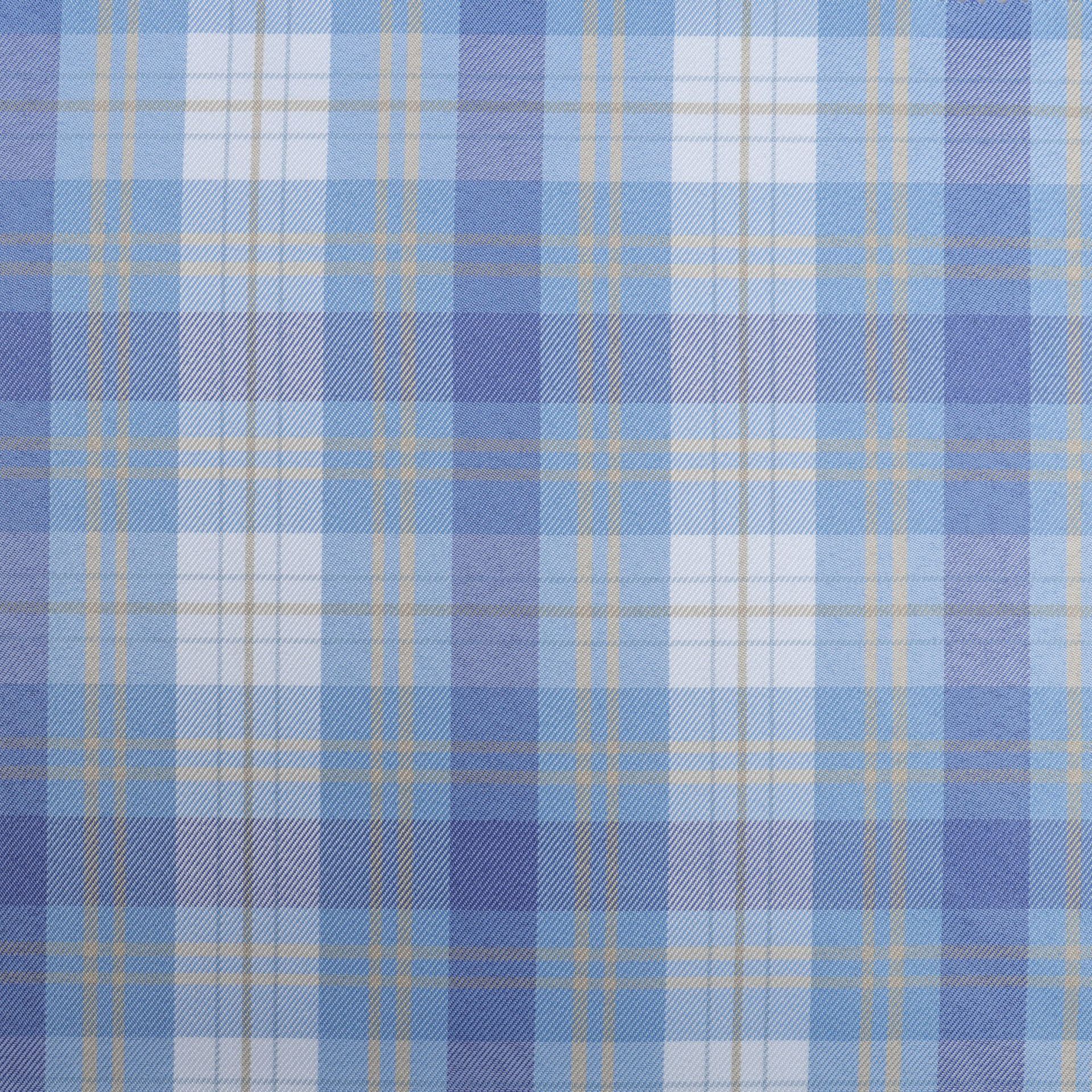 全涤色织斜纹蓝色格子布jk冰淇淋百褶半身格裙服装箱包鞋帽面料