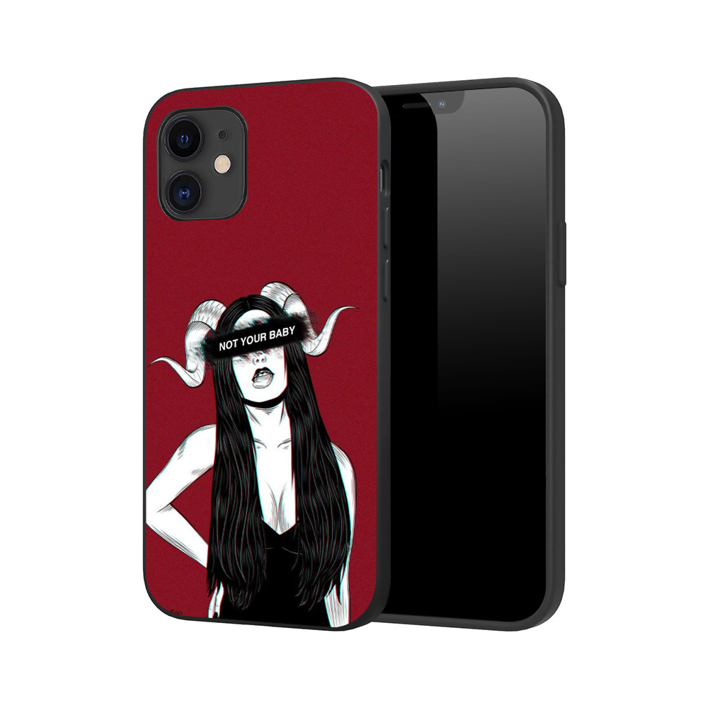 适用iphone12手机壳定制外贸热销魔鬼天使手机壳devil angel case