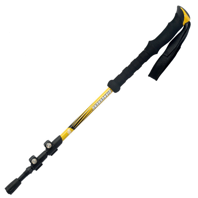 Alpenstock Double Color Head 19cm Outer Lock 7075 Retractable Outdoor Camping Alpenstock Walking Stick 4 Colors Optional