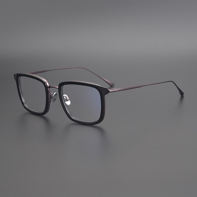 增永眼镜empirei日系商务纯钛大方框近视眼镜框可配镜片不夹脸