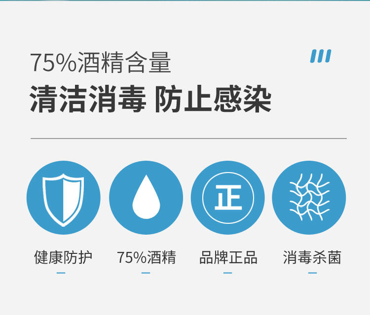 50片装6x3cm一次性酒精消毒棉片随身便携皮肤清洁物品消毒湿巾棉