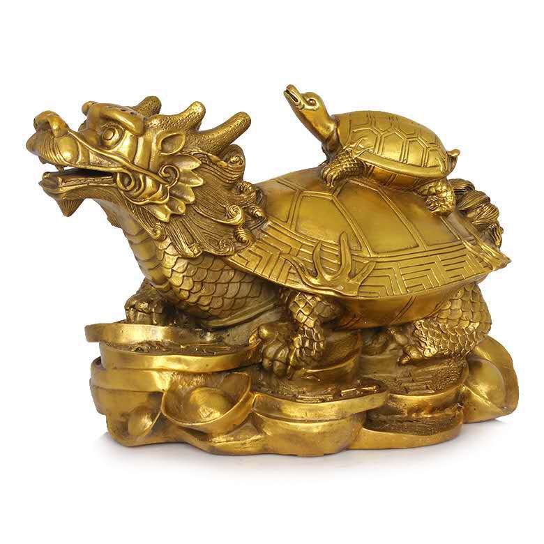纯铜龙龟摆件龙头子母龟风水家居工艺品铜器工厂批发直销