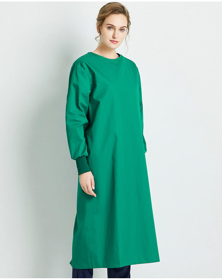 铂雅防静电防水防油手术衣透气墨绿色手术室罩袍可重复使用8025b