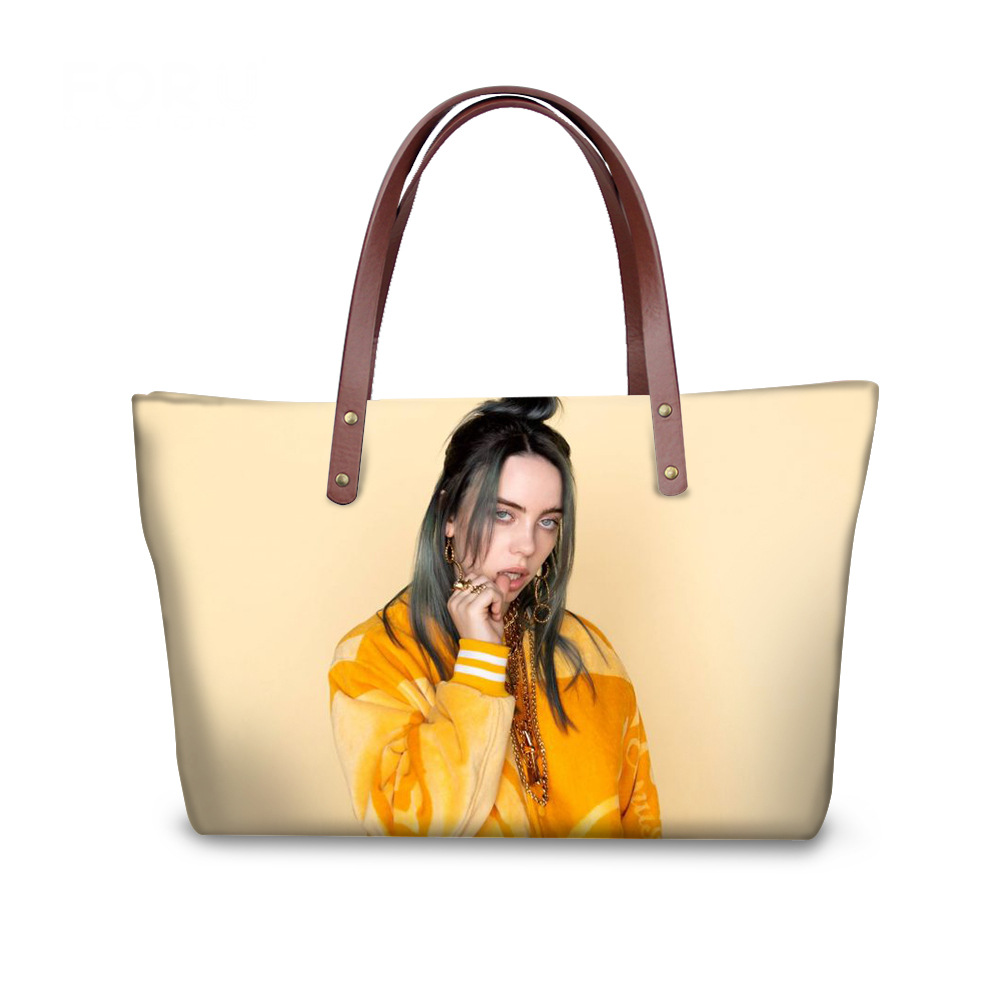 新款碧梨billie青年歌手大挎包女士包潜水布料单肩包数码印花定制