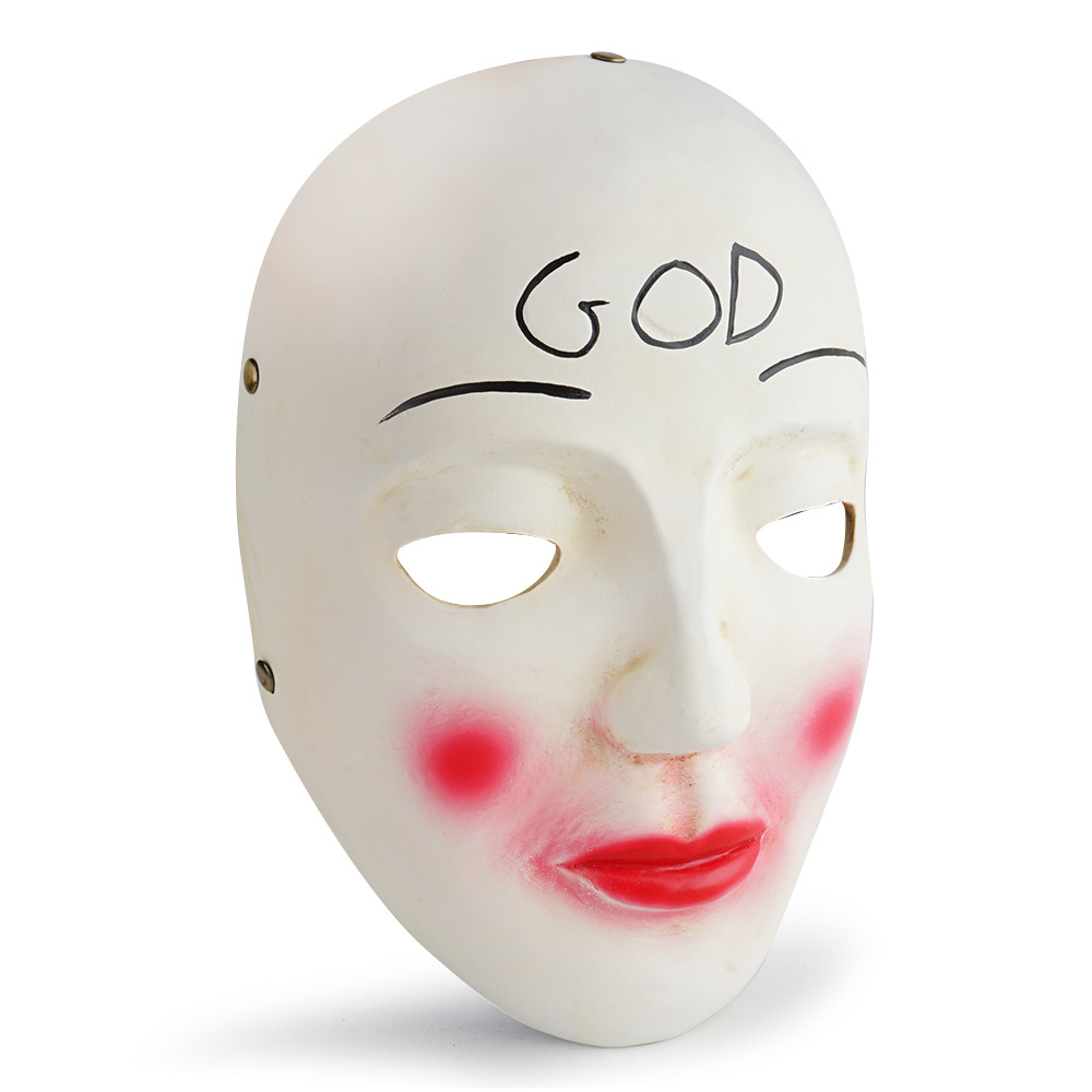 珍藏版人类清除计划god恐怖面具笑脸十字面具全脸面具树脂礼品