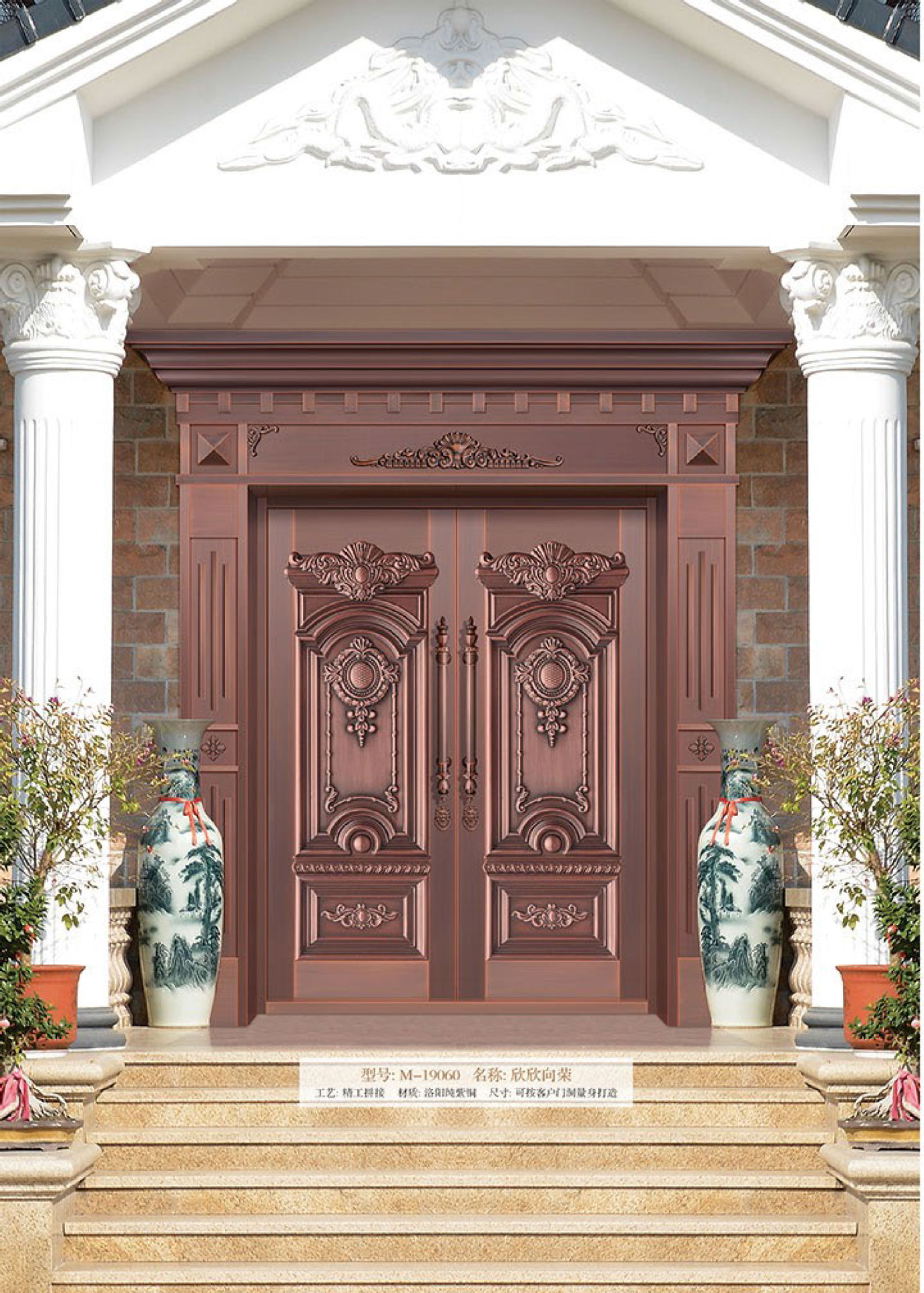 铜门定制别墅大门双开铜门纯铜进户门真铜子母门深圳实力厂家