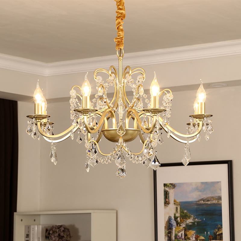 American Style Chandelier Crystal Lamps Lamp in the Living Room Bedroom Dining Room Simple Modern Home Creative Personality European Style Chandelier