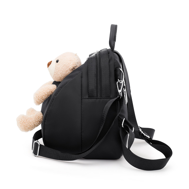 Foreign Trade New Fashion Nylon Dual-Use Cartoon Bear Backpack Foreign Trade Backpack Short-Distance Travel Bag One Piece Dropshipping