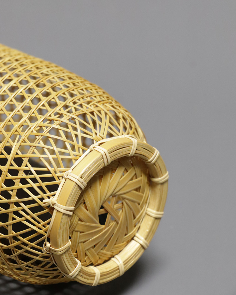 手工竹编日式小原流花器花道竹篮子插花提篮编织花瓶摆件中式插花