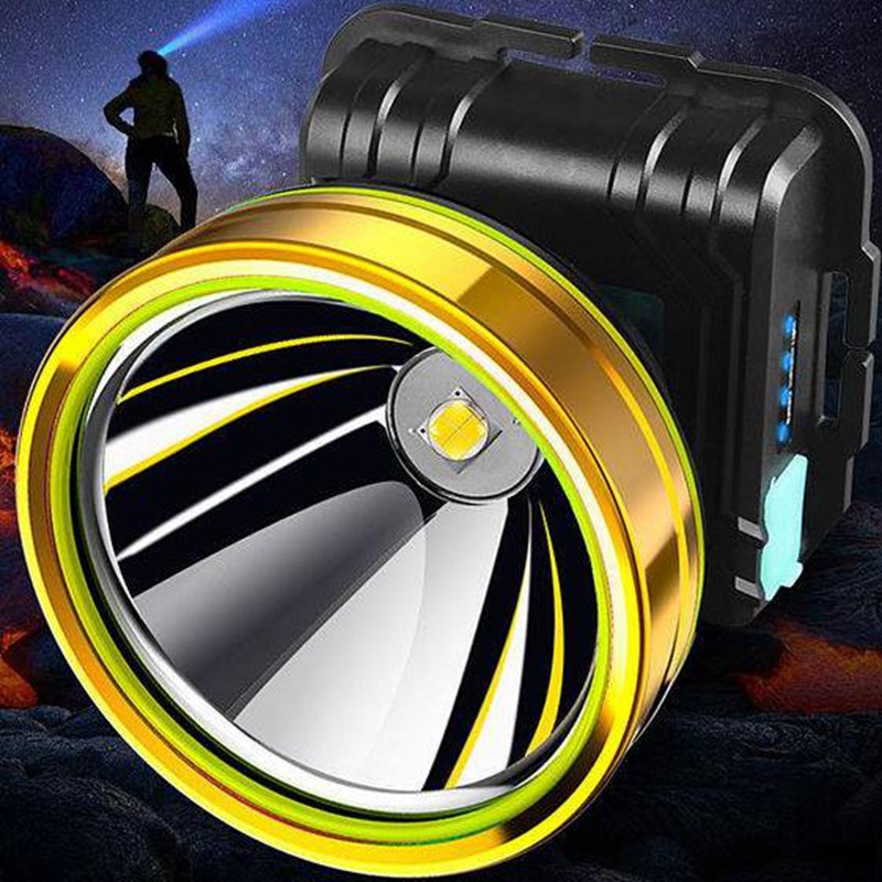 钓鱼头灯感应蓝光黄光白光可选矿灯日用百货照明p70200w夜钓灯