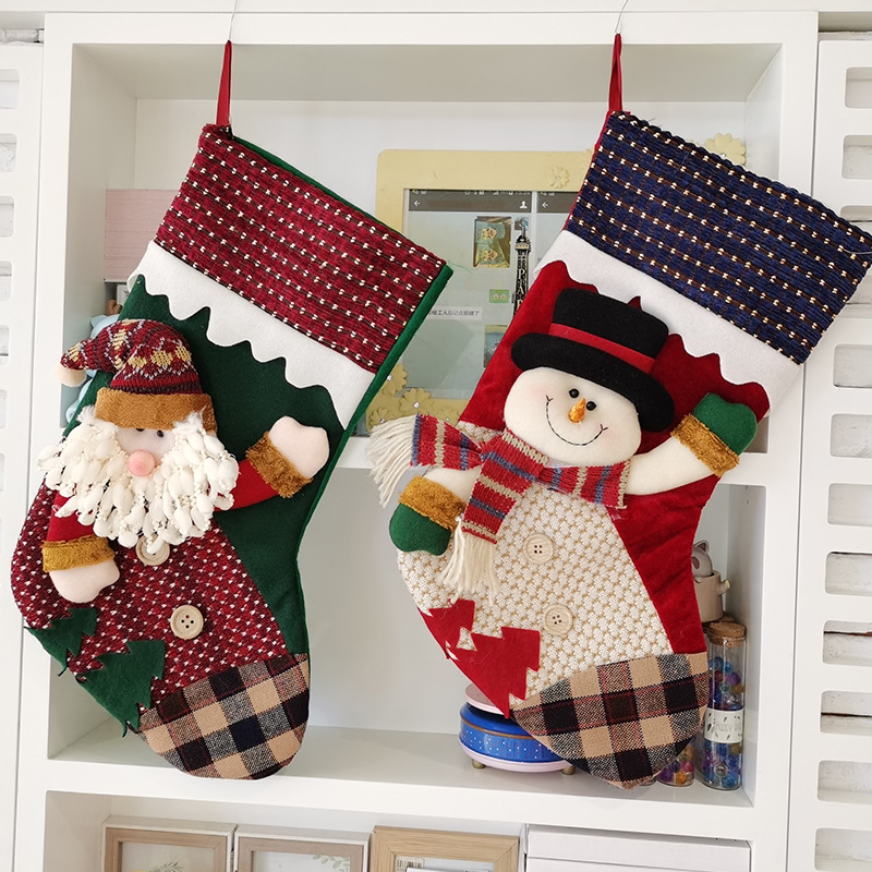 christmas large socks candy bag santa claus decorative pendant boots gift bag festive supplies christmas stockings