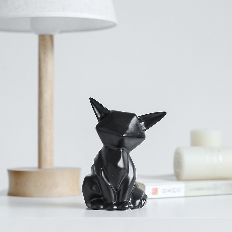 Creative Nordic Style Origami Irregular Simple Modern Ceramic Home Animal Furnishings Ornaments