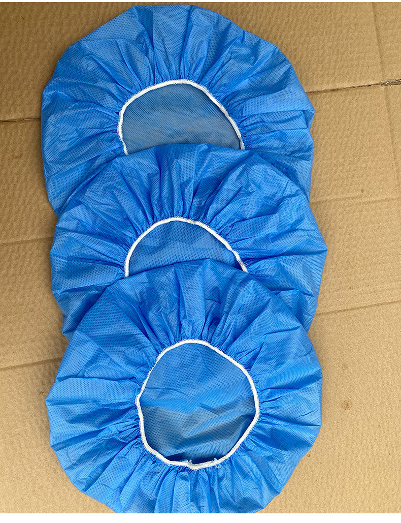 蓝色sms圆帽一次性无纺布圆帽食品药品厂防尘帽加厚扁筋厂家直供