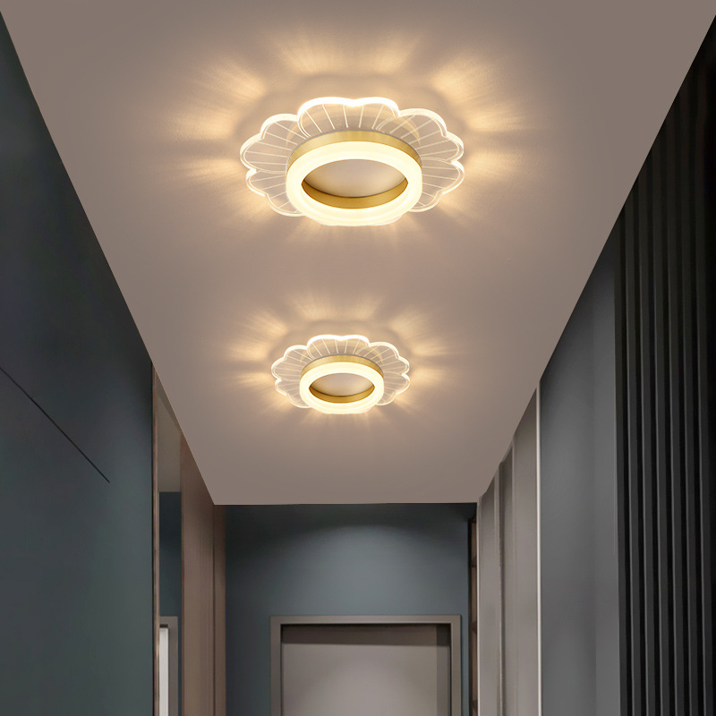 小玄关灯走廊灯现代简约客厅灯暗装天花吸顶灯亚克力刻线过道灯