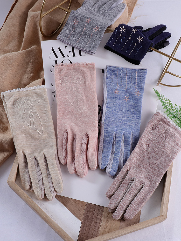 特价处理 亚麻防晒手套夏季新款 时尚淑女防紫外线手套  一件代发