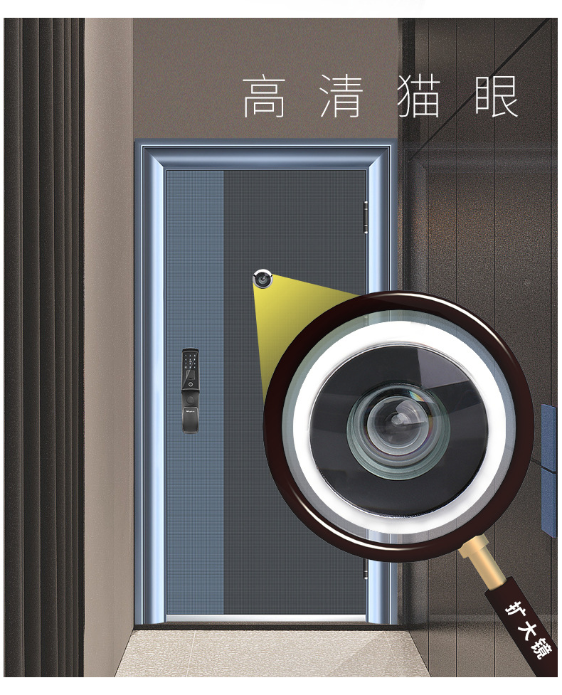 工厂直销天霖全铜防盗门猫眼高清大视角门镜猫眼防撬带后盖防盗眼
