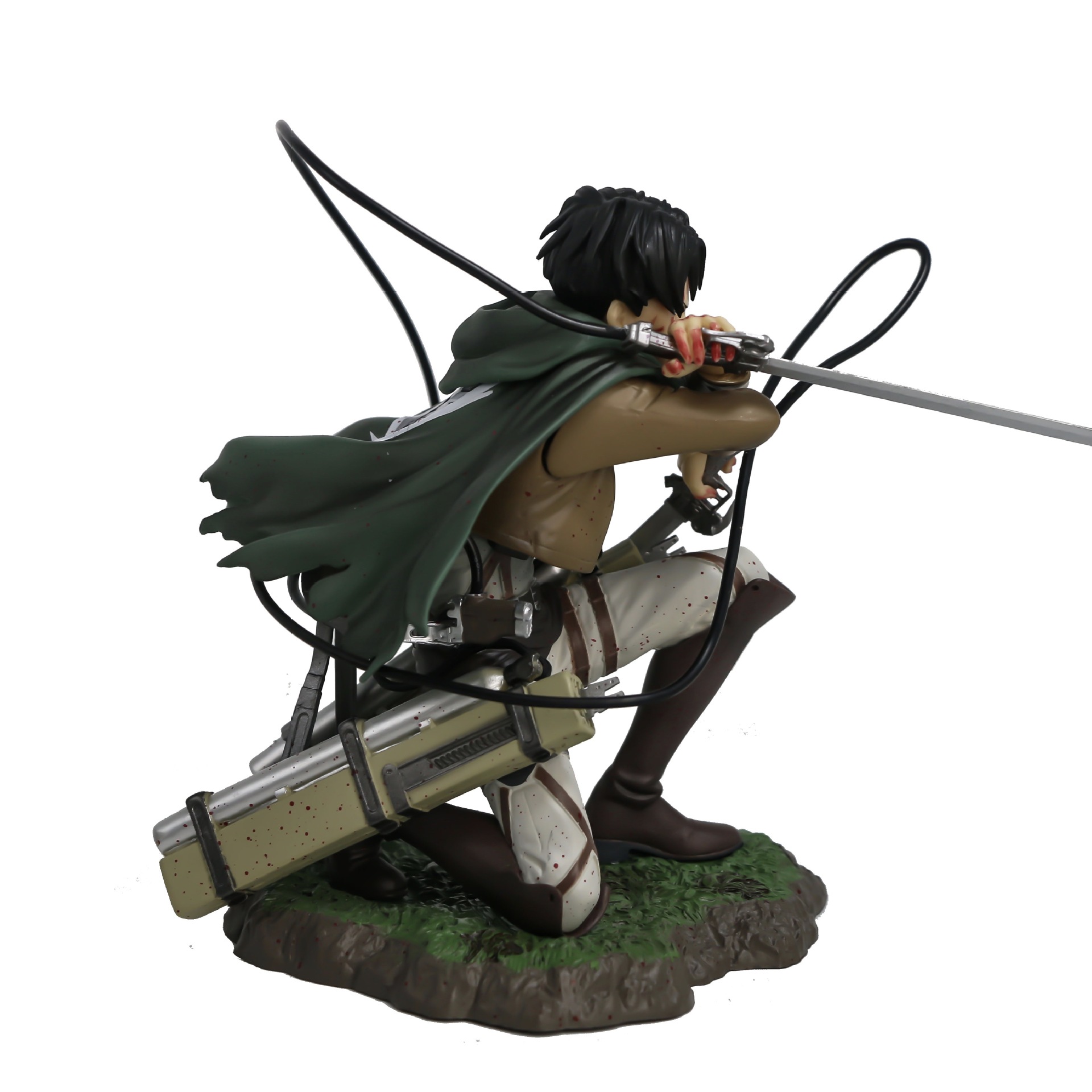 厂家直销 优质版 进击的巨人 利威尔兵长 战损血战跪姿 手办 模型