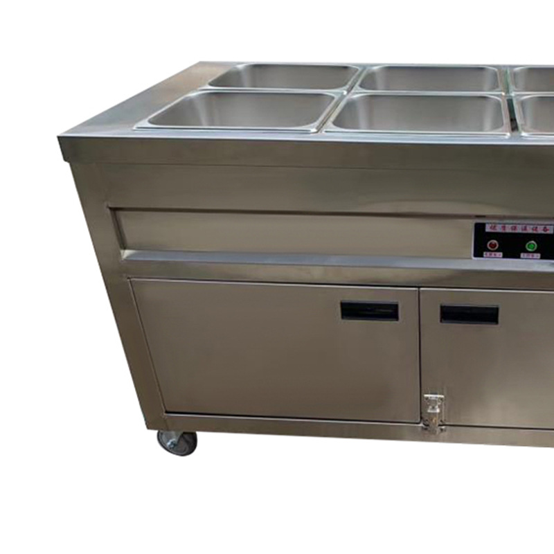 不锈钢四格六格保温粥水车商用餐车糖水甜品牛杂车送餐手推车