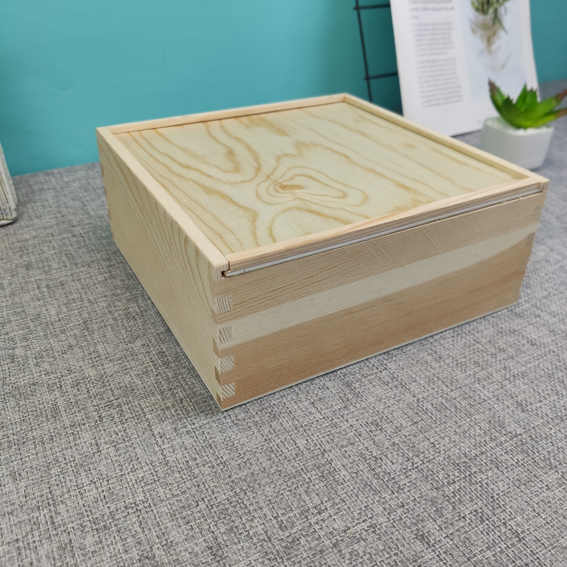 批发定制木质包装盒抽拉盖木质收纳盒简约收纳木头盒子