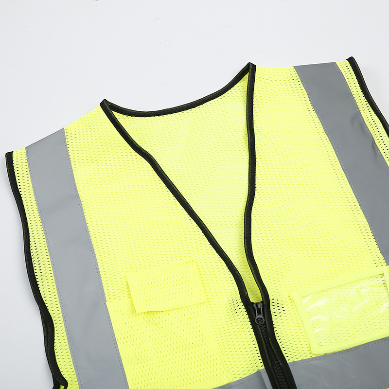 反光背心多袋款反光马甲道路施工安全网纱款反光衣可印字厂家直销