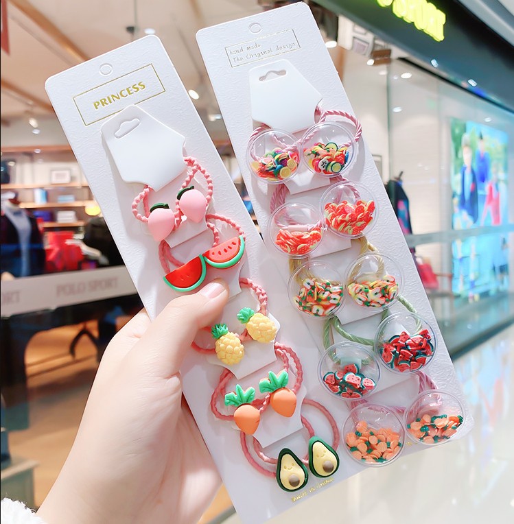 韩版网红卡通水果儿童头绳不伤头发女童头花发绳皮筋公主发饰发圈