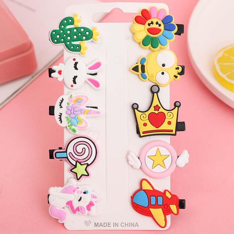 Korean Style Little Girl Hair Accessories Cute Fruit Cake Children's Hairpin Set Small Animal Hair Clip Side Clip