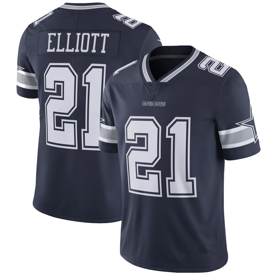 nfl球衣 cowboys牛仔队#21 elliott jersey 传奇感恩蓝白橄榄球服