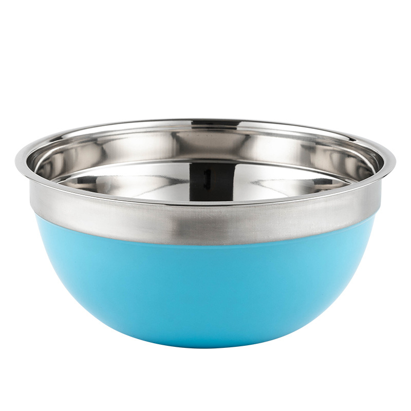 Hz70 Stainless Steel Color Soup Plate Thickened Heightening Salad Bowl Egg Pots Stirring Drain Beat Eggs Knead Dough Multi-Purpose Basin