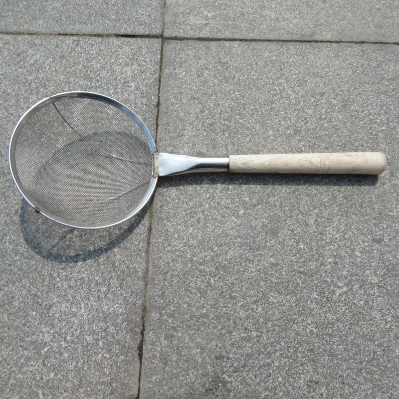 不锈钢火锅网漏线漏 木柄捞篱过滤勺线漏油格油炸捞面麻辣烫滤网