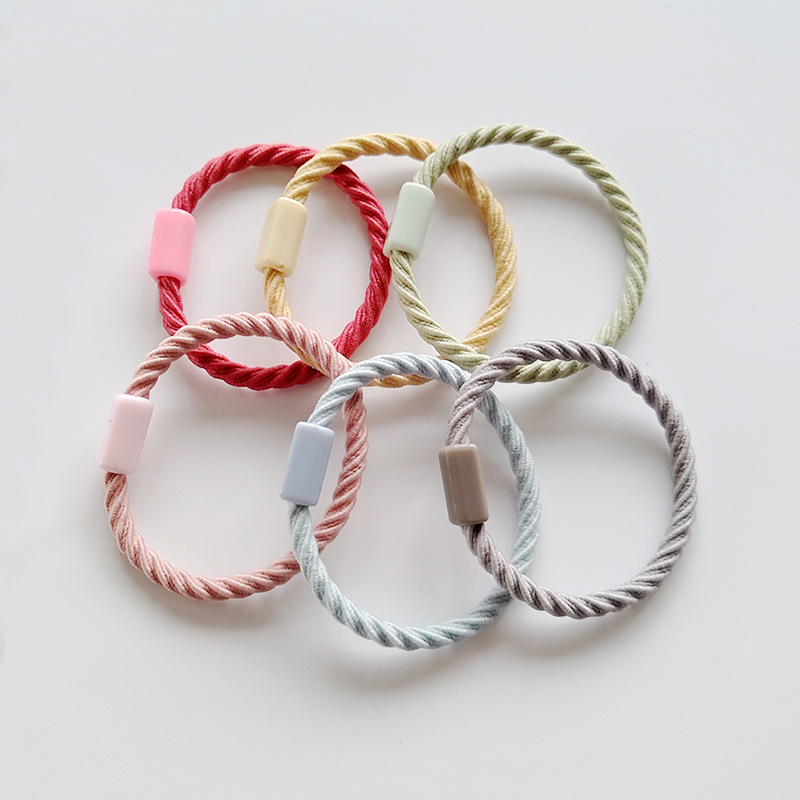 儿童皮筋高弹力头绳螺旋纹发绳宝宝发圈头饰diy配件材料厂家批发