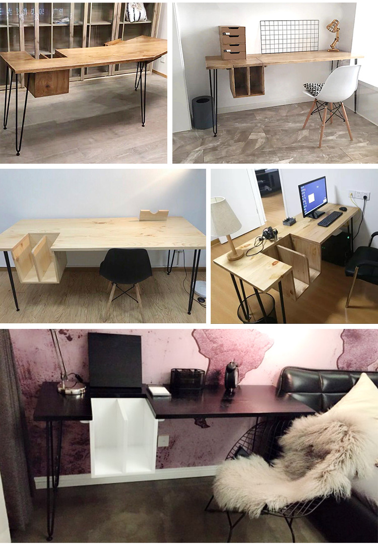 创意实木办公桌椅组合单人家用书桌商业工作室台式电脑桌子写字台