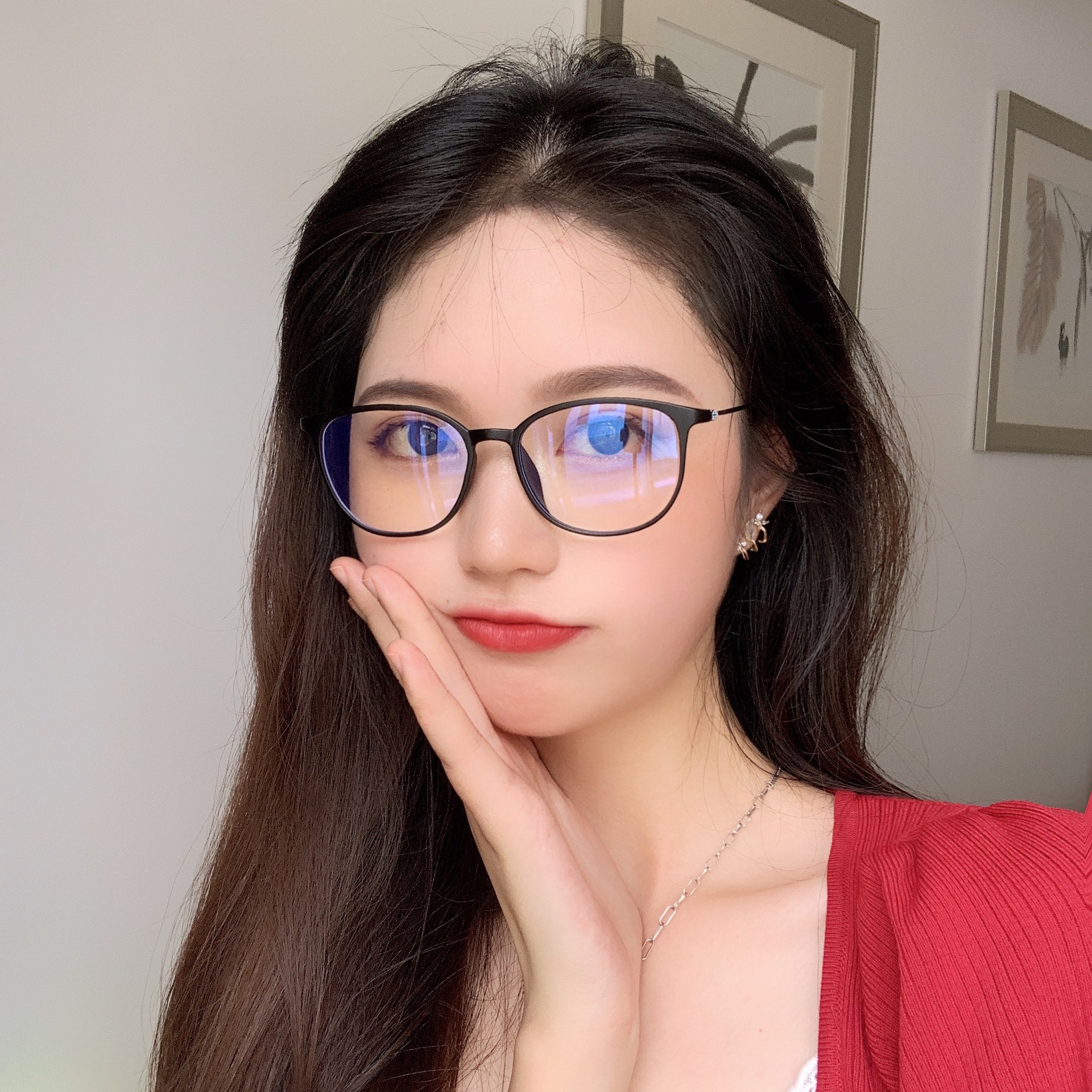 韩版轻巧tr90近视镜复古方框光学眼镜文艺近视眼镜框872 成品近视